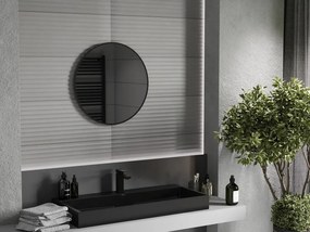 Mexen Loft okrúhle kúpeľňové zrkadlo 60 cm, čierny rám - 9850-060-060-000-70