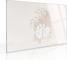 Sklenený obraz - Line art monstera N⁰1 (70x50 cm)