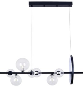 LED Luster na lanku HYBRID LED/15W/230V + 7xG9/6W 4000K čierna