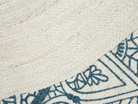 Okrúhly jutový koberec ⌀ 120 cm modrý ANADERE Beliani