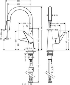 Hansgrohe Talis M51, drezová batéria s výsuvnou spŕškou, EcoSmart, chrómová, HAN-72817000