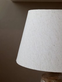 Stolová lampa s drevenou základňou a ľanovým tienidlom Pipp - 37*57 cm/ E27