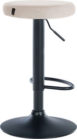 Barová stolička Ponte - zamat, čierny rám - Krémová