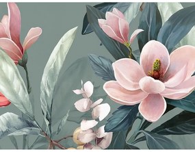 Zelené obliečky na jednolôžko z organickej bavlny Descanso Rose, 140 x 220 cm