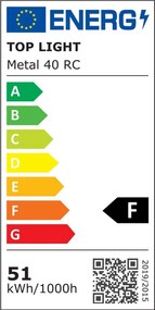 TOP LIGHT Nástenné a stropné svietidlo Metal 40C RC, čierne