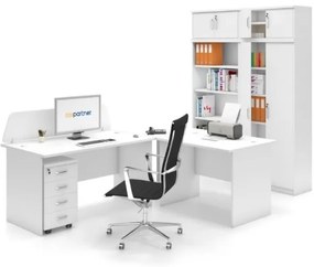 Zostava kancelárskeho nábytku MIRELLI A+, typ A, nadstavba, biela