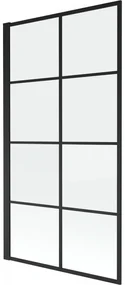Mexen Alex fix vaňová zástena 5 mm, 1-pevné krídlo, 80x140 cm, sklo číre, čierna, 893-080-000-70-77