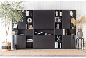 Čierna modulárna knižnica z borovicového dreva 196x210 cm Finca – WOOOD