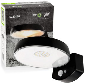 ECOLIGHT Solárne fasádne svietidlo LED s pohybovým senzorom