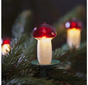 Vianočná reťaz TOADSTOOL 12xE10/10,7m červená