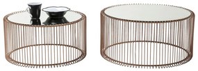 Sada 2 konferenčných stolíkov v dekore medi Kare Design Wire Big