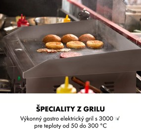 Klarstein Grillmeile 3000G, elektrický gril, 3000 W, grilovacia platňa 54,5 x 35 cm, hladký