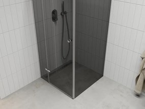 Mexen Roma, sprchovací kút 90 (dvere) x 90 (stena) cm, 6mm šedé sklo, chrómový profil, 854-090-090-01-40