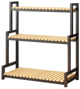 Kovový stojan na rastliny 3-poschodová polica na kvety v loft štýle 95 cm