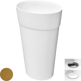 Besco Voľne stojace umývadlo z liateho mramoru Uniqa Glam Z UM VS 46,5x32,5x84 cm, sifón Click-Clack BESCO-Typ výpuste: Click-Clack, biela, BESCO-Roz…