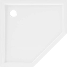 Mexen Flow Slim, päťuholníková úzka sprchová vanička 100 x 100 cm, biela lesklá, 46P101010