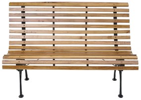 Záhradná lavica F97 2-miestna - liatina / drevo, 122 cm - Svetlo hnedá