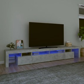 TV skrinka s LED svetlami betónová sivá 260 x 36,5 x 40 cm 3152781