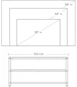 Stolík pod televízor VASAGLE LTV40BX