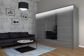 Šatníková skriňa Multi 250, sivá