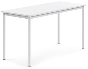 Stôl SONITUS, 1400x600x720 mm, HPL - biela, biela