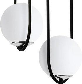 Závesné svietidlo Florence Spider, 1x biele sklenené tienidlo, b/ch, U