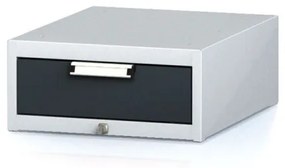Alfa 3 Závesný dielenský box na náradie k pracovným stolom MECHANIC, 1 zásuvka, 480 x 600 x 218 mm, antracitové dvere