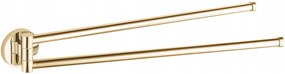 Mexen Remo, dvojramenný otočný vešiak na uteráky, zlatá lesklá, 70507255-50