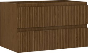 Mexen Rivel, kúpeľňová skrinka 80 cm, 2 zásuvky, drážkovaná, orech, 91A20-08047-2-BFF86