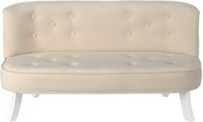 Detská zamatová sedačka béžová 17 cm Biela