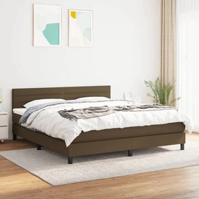 Boxspring posteľ s matracom tmavohnedá 160x200 cm látka 3140148