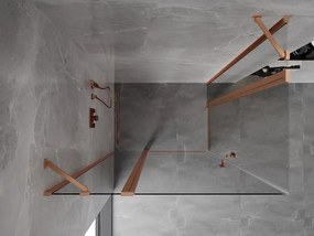 Mexen, Mexen Mist Duo sklápací sprchový kút 105 x 80 cm, transparentný, brúsená meď - 8A4-105-080-65-00