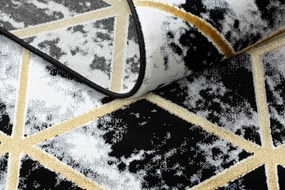 Koberec, Behúň GLOSS moderný 409A 82 Kocky art deco čierno / sivo / zlatý