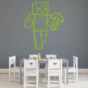 Veselá Stena Samolepka na stenu na stenu Minecraft krompáč Farba: černá