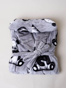 Mikroplyšový župan Ema - Panda veľkosť L