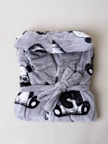 Mikroplyšový župan Ema - Panda veľkosť M