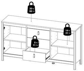 Sivobéžová komoda 152x80x38 cm Madrid – Tvilum