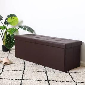 InternetovaZahrada Úložný box so sklopným vekom hnedá - 115x38x38cm