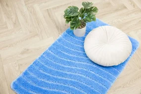 Kúpeľňový koberček Sara svetlomodrý, vlny