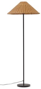 Stojacia lampa s ratanovým tienidlom v čierno-prírodnej farbe (výška 154 cm) Urania – Kave Home