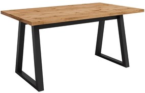 Stôl Iga Dub Wotan / Čierna Mat 160x90