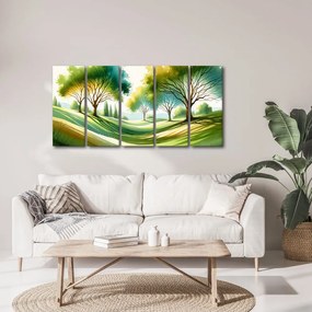 5-dielny obraz pokojný strom života