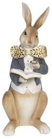 Veľkonočné dekoračné soška králika s knižkou - 15 * 13 * 40 cm