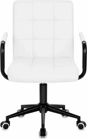 LuxuryForm DESIGN Otočná stolička VERONA BLACK na čiernej podstave s kolieskami - biela