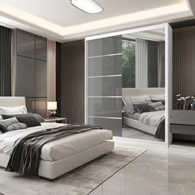 Šatníková skriňa SERENITY 158 cm šedý lesk MGB SERENITY SZP7/0/W/S/0/HIAL