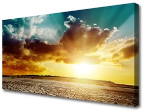 Obraz na plátne Slnko púšť krajina 100x50 cm