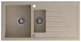 Sapho - Kuchynský drez 100x50 cm granit/béžový