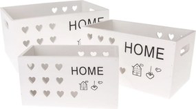 Dekoratívne drevené úložné boxy v súprave 3 ks - Dakls