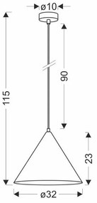 Hnedé závesné svietidlo s kovovým tienidlom ø 32 cm Dunca – Candellux Lighting
