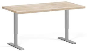 Výškovo nastaviteľný pracovný stôl do dielne, 2 motory, 1500 x 800 x 760-1230 mm, sivá podnož